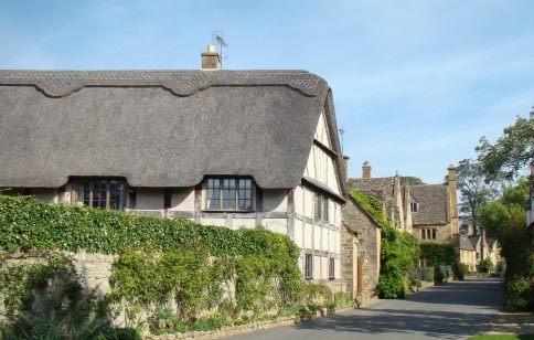 village of thatched roofed houses